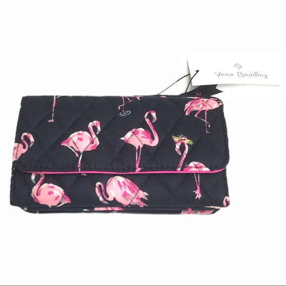 Vera Bradley Flamingo Fiesta Smartphone Wristlet Navy Pink - Picture 3 of 7